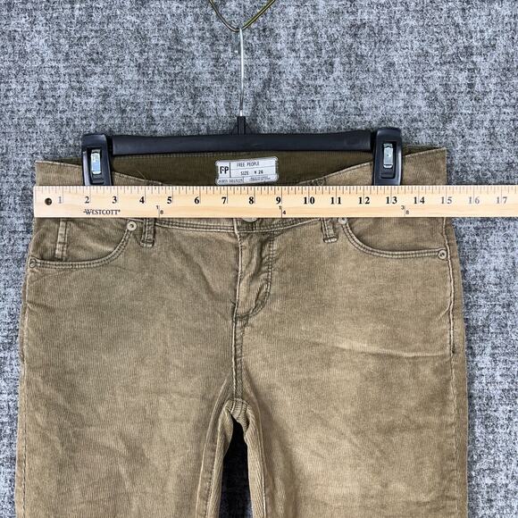 Free‎ People Womens Corduroy Skinny Pants/Jeans 26 Olive Stretch Casual FP - Picture 5 of 8